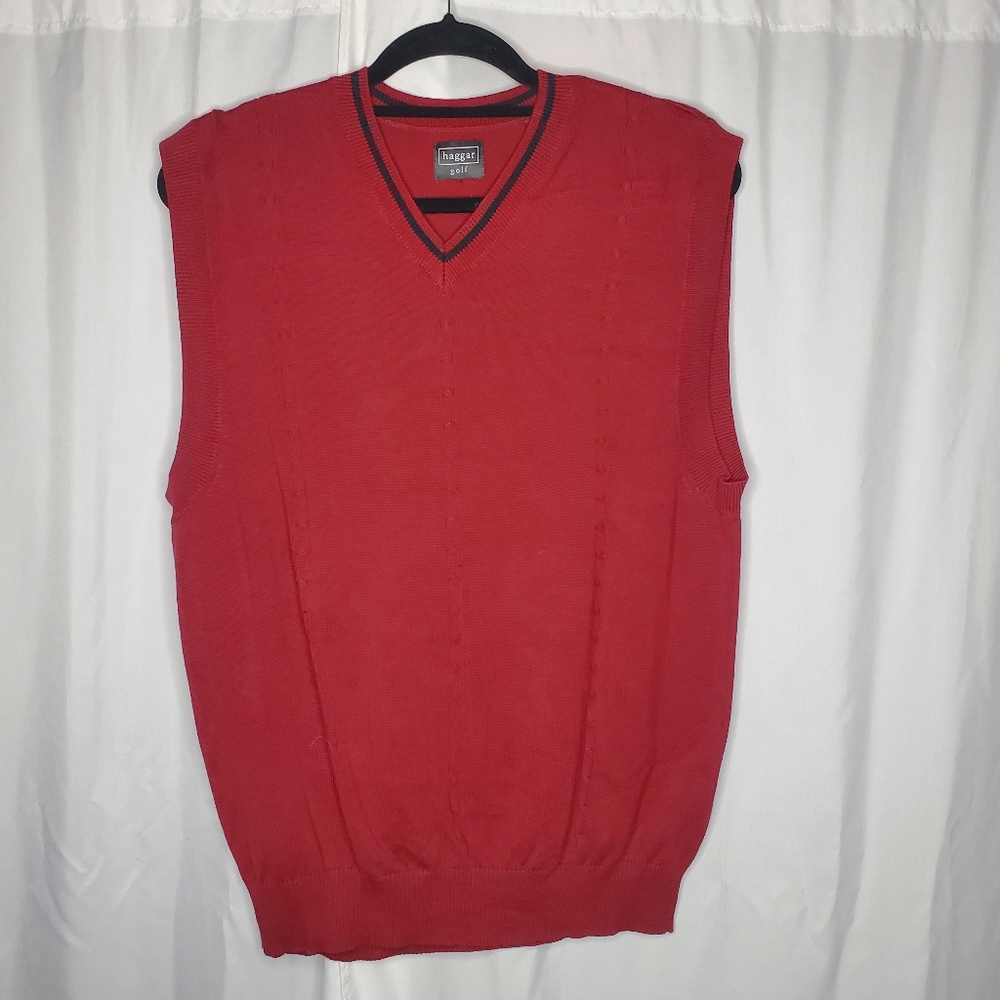 Haggar V-Neck Sweater Vest Red Size Medium NWT